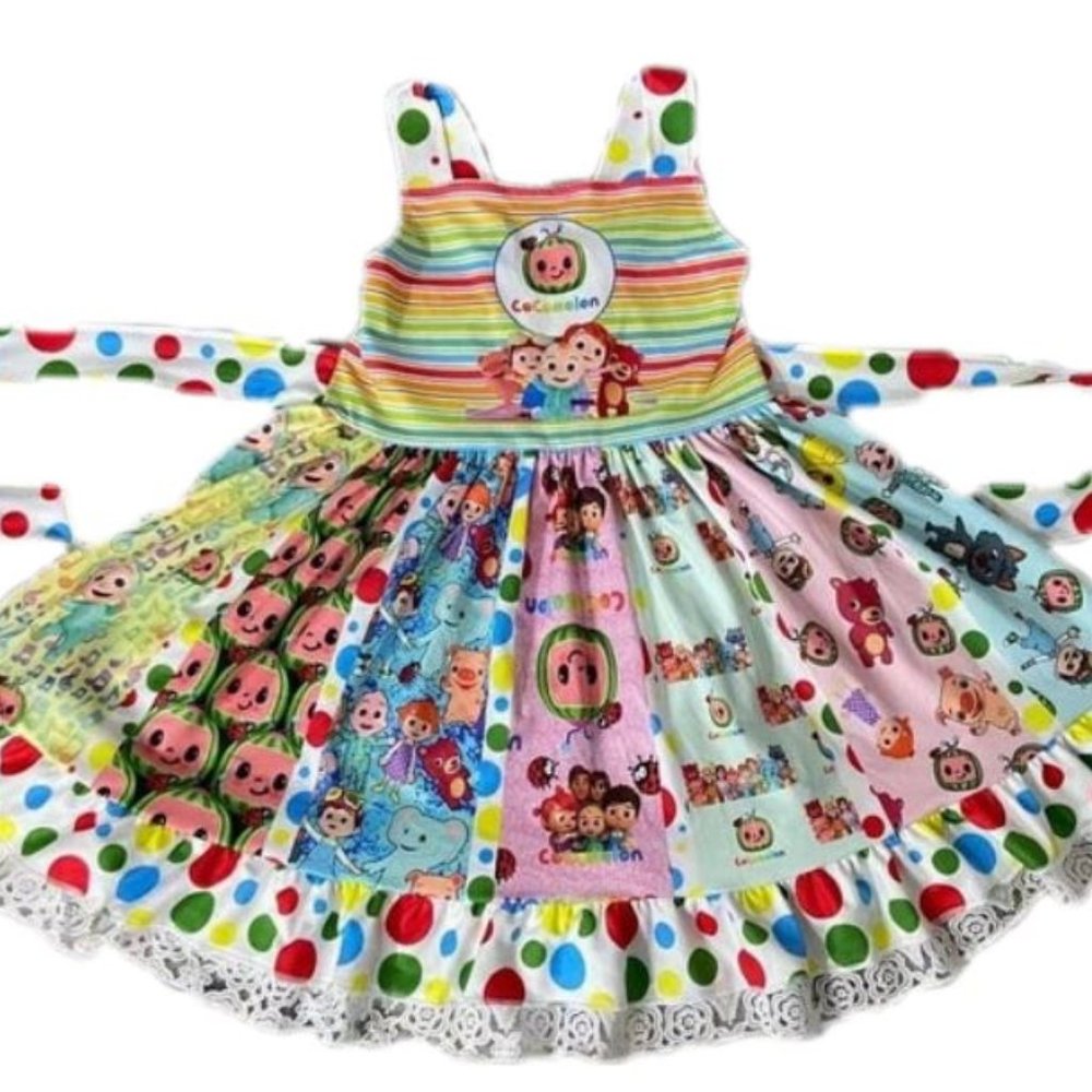 COCOMELON COLORFUL TWIRL DRESS  - NEW